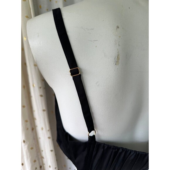 By Anthropologie NWT Gathered Elastic Back Adjustable Straps Satin Micro Bra L - Picture 6 of 8